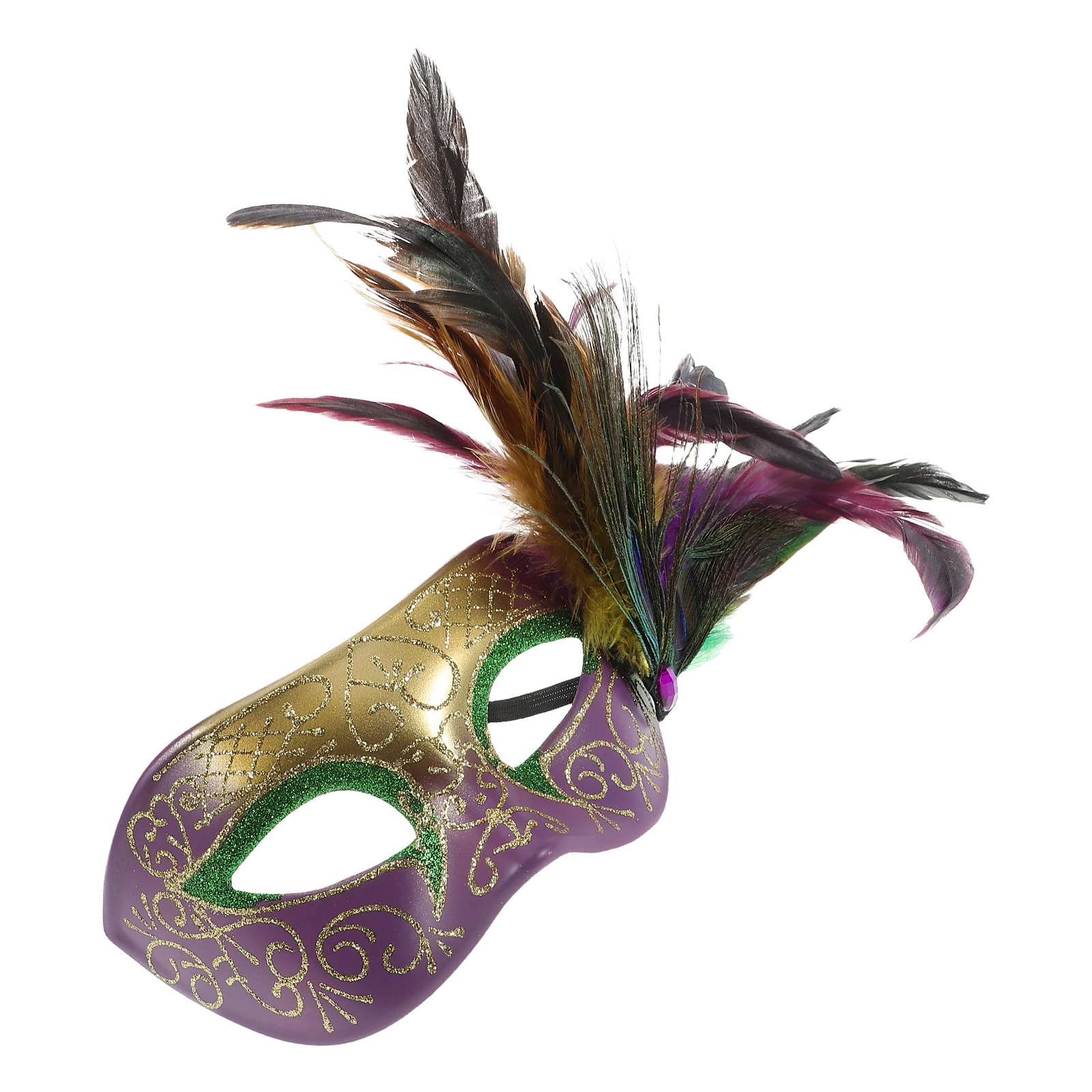 

Luxury Venetian Plume Masquerade Mask Detachable Mardi Gras Face Mask For Carnival Party Cosplay Ball Halloween Prom Gradient