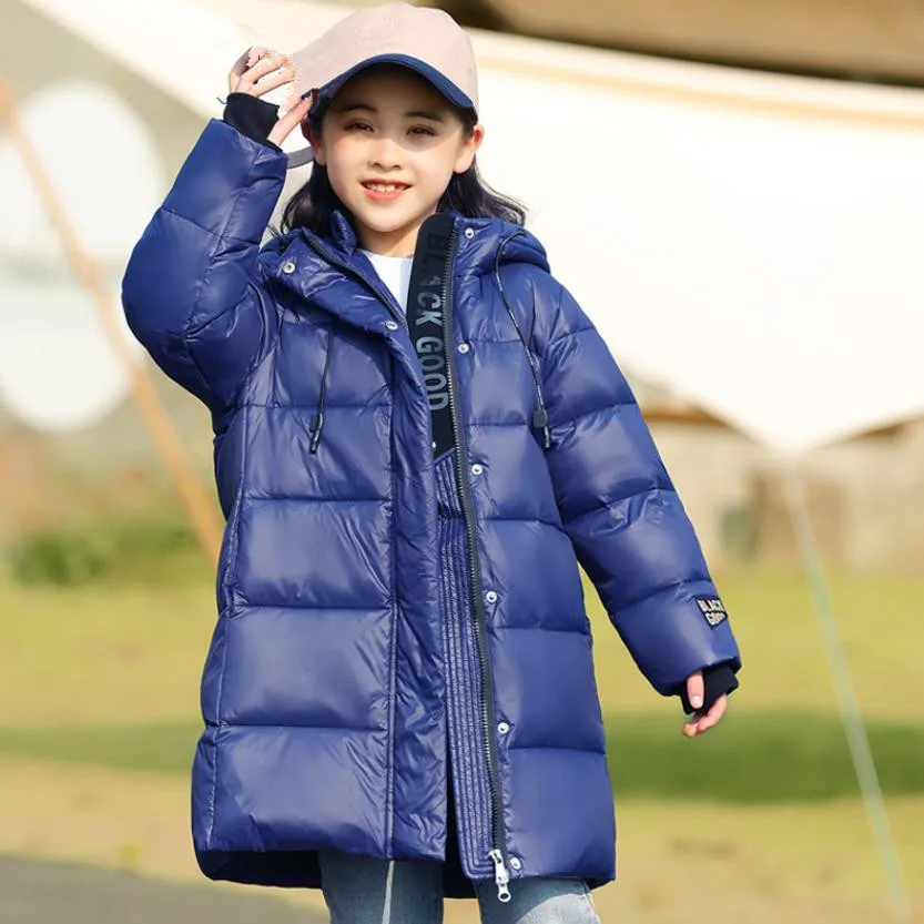 

Russian Hot Selling Winter Children's Down Coat Hooded Thicker Parkas Girls' Warm White Duck Down Jacket -30℃ A3124