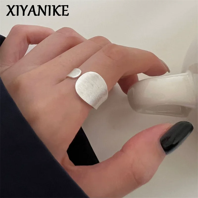 

XIYANIKE Irregular Wide Frosted Adjustable Open Finger Rings For Women Fashion New Jewelry Gift Party Holiday anillos