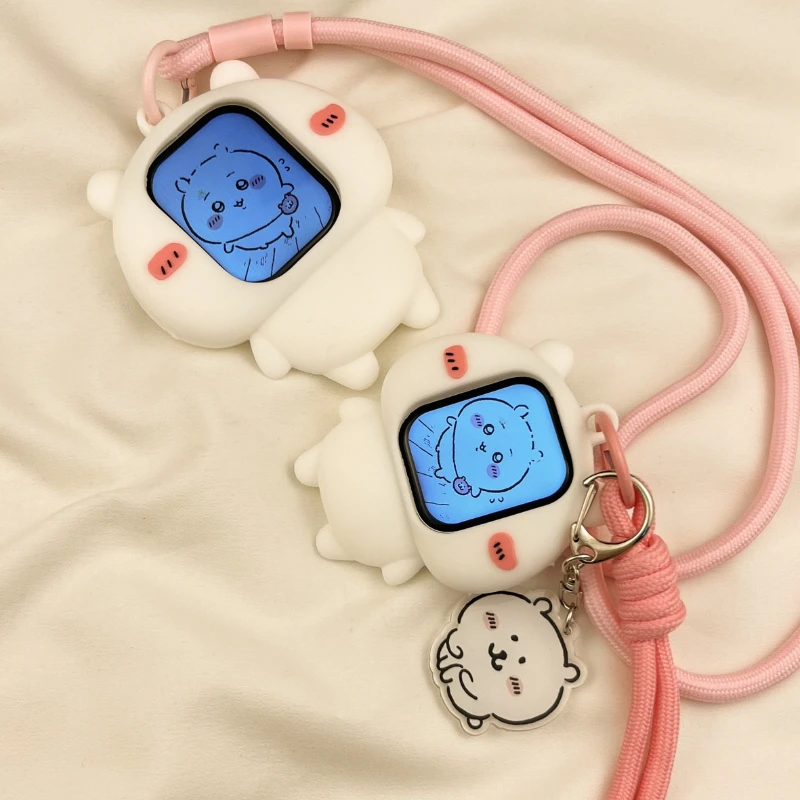 Kawaii Cute Chiikawa Joke Bear Lanyard Type Protective Case for Apple Watch S11 Protective Case Iwatchs9-6s10 Generation Gift