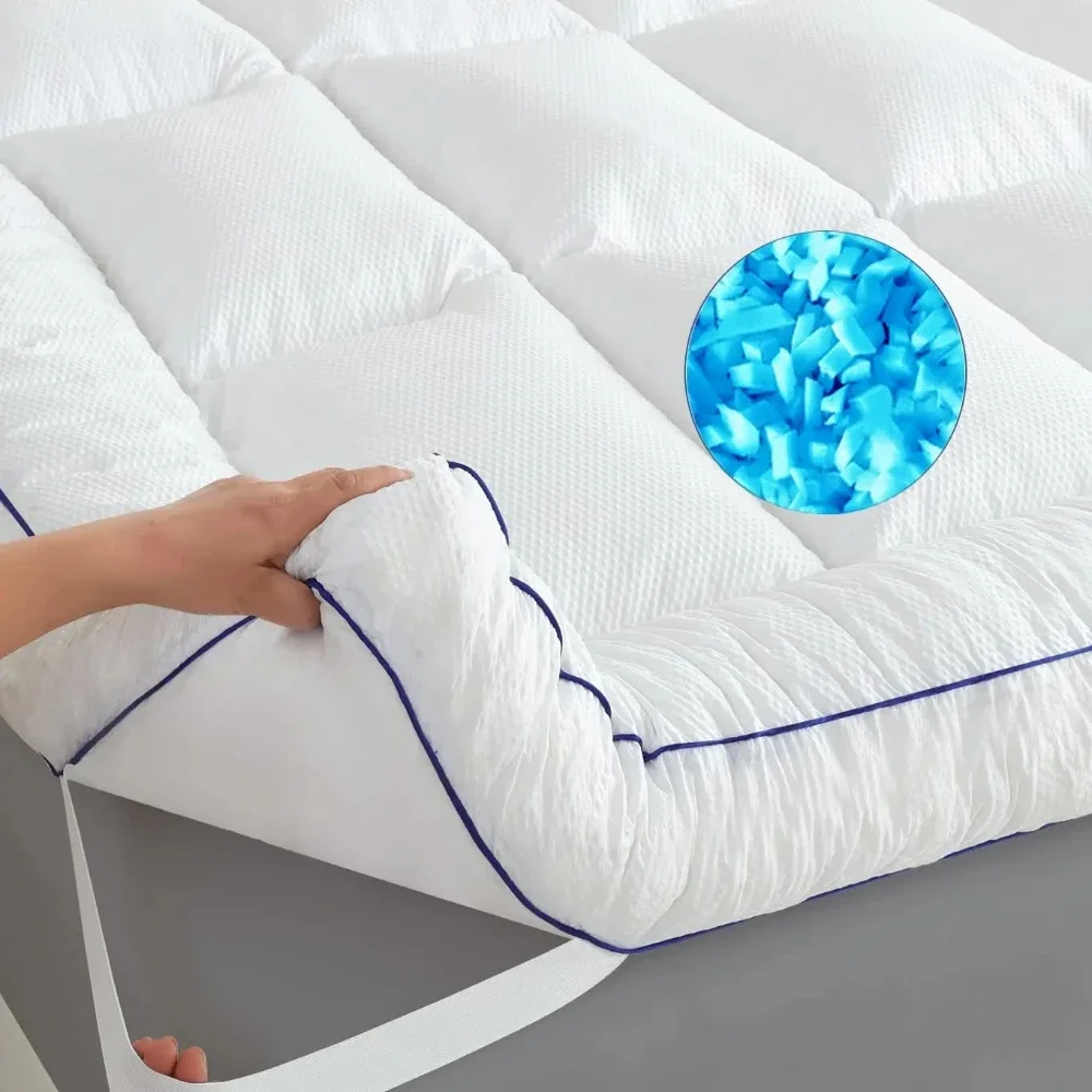 

Memory Foam Mattress Topper King Size, 3D Bubble Mattress Pad Cover, Bed Topper for Back Pain,Comfy Plush Foam Filled Pillow Top