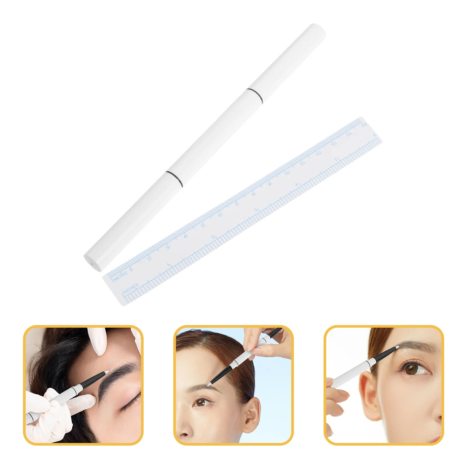 

1 комплект, белый маркер для кожи, двусторонний прецизионный инструмент для рисования для татуировки бровей, аксессуары для микроблейдинга