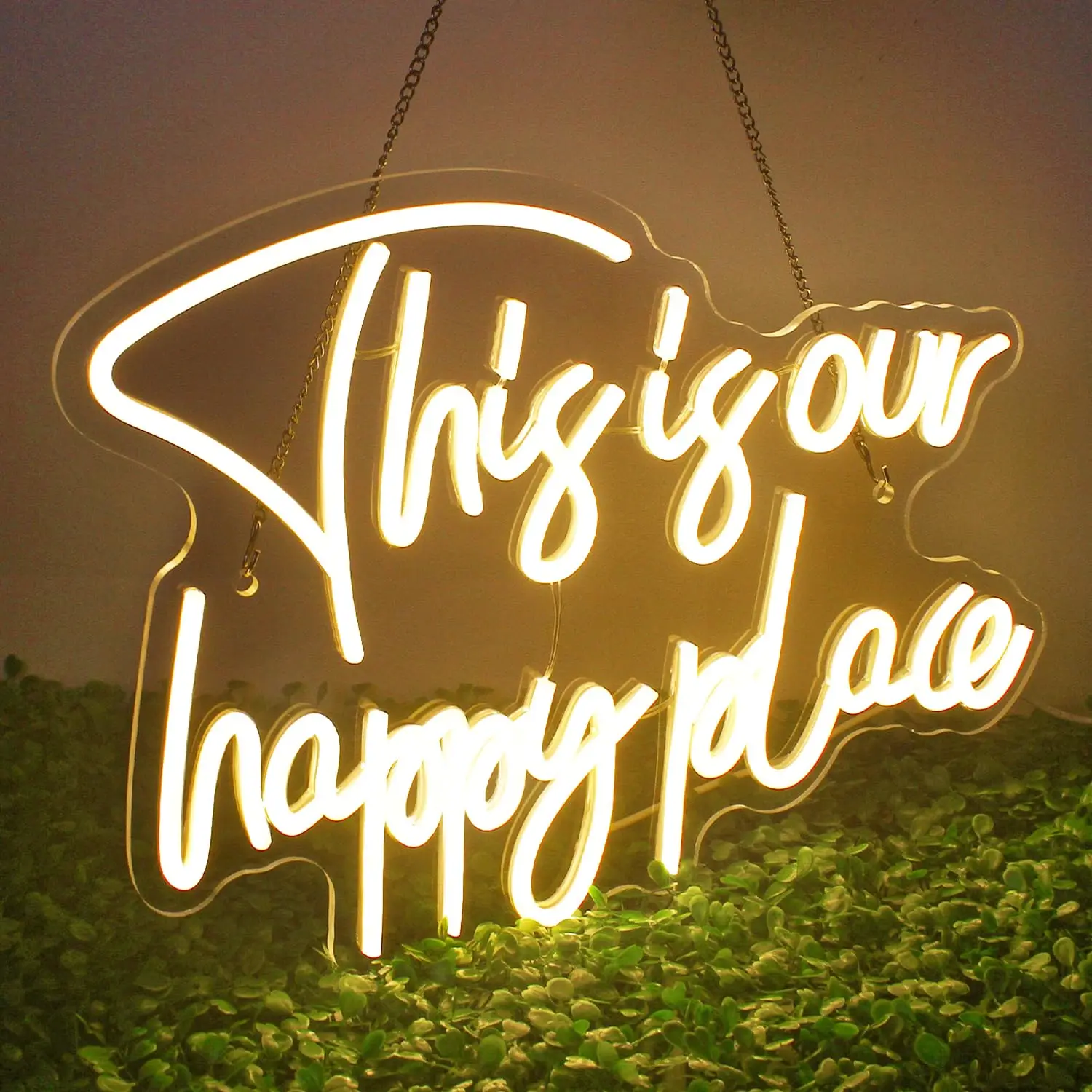 

This is Our Happy Place Neon Happy Place Signs for Wall Decor Dimmable for Bedroom Classroom Man Cave Home Bar Birthday Party