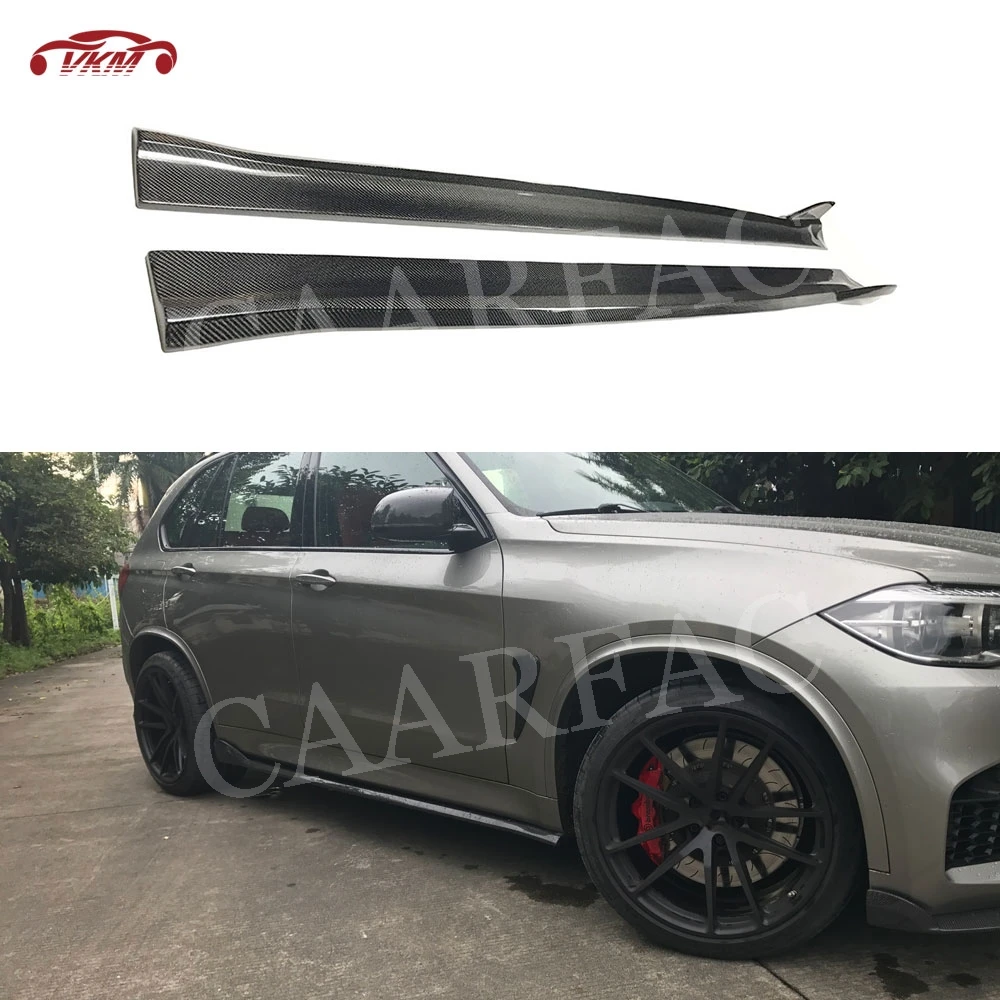 

2PCS Carbon Fiber / FRP Side Skirts Covers For BMW X5M F85 X6M F86 2015 -2018 HM Style Door Bumper Lip Aprons Protector