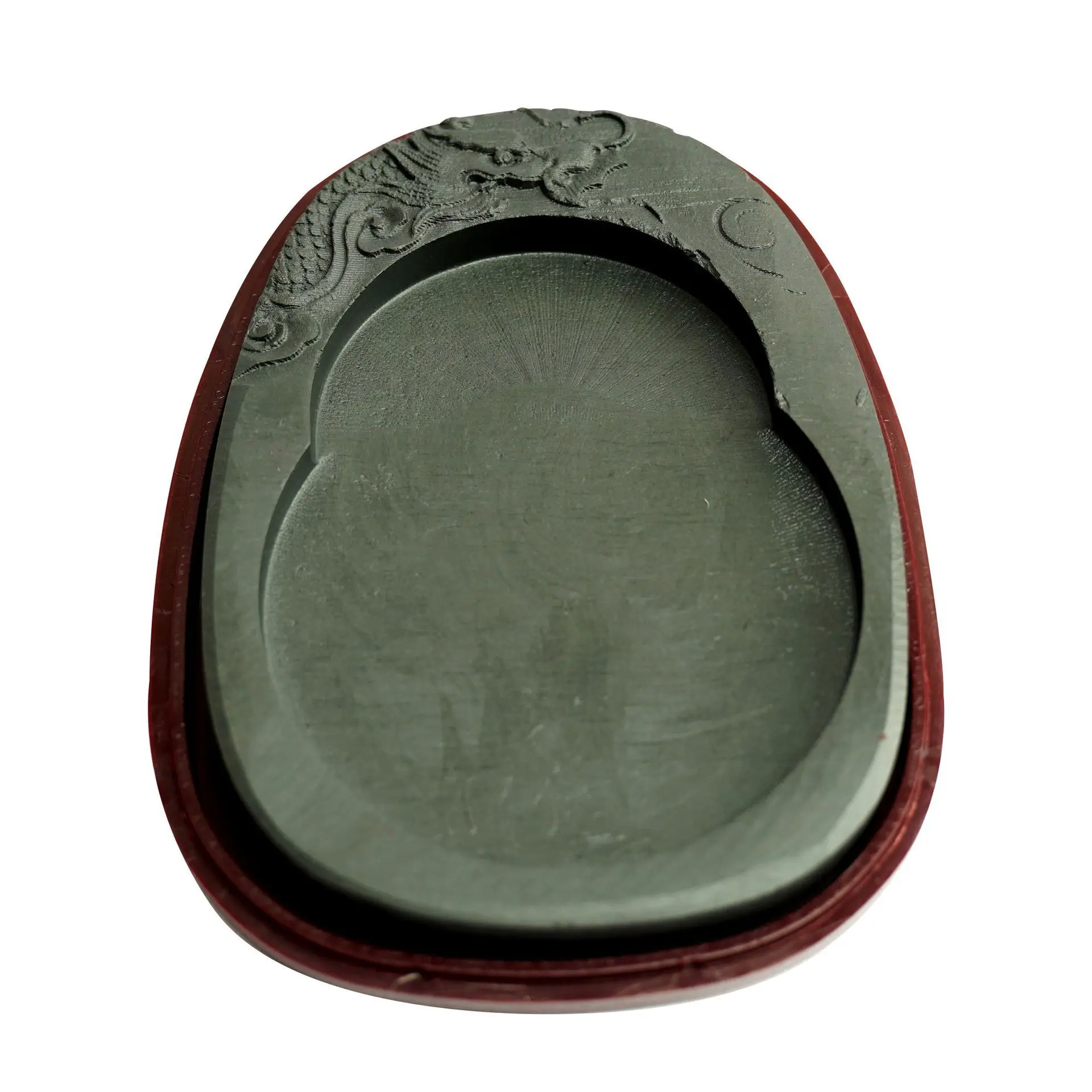 

Chinese Calligraphy Inkstone 5-Inch Covered Ink Tray Dragon Carved Ink Slab Traditional Calligraphy Artistic