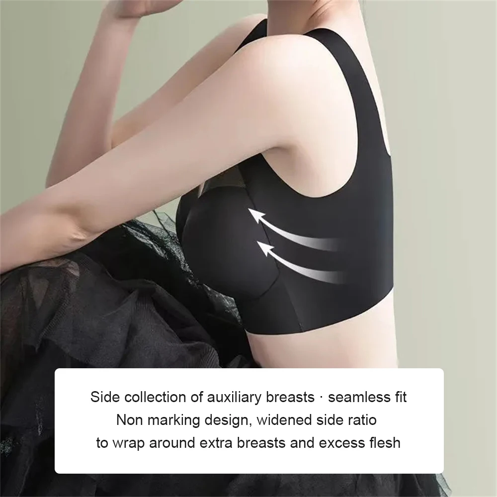 Women Lace Sport Bras Plus Size Seamless Ice Silk Underwear Bralette Backless Lady Brassiere Vest Female Sports Breathable Vest