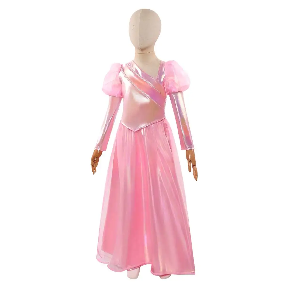 الشباب غليندا تأثيري الشريرة 2 لزي جيد للأطفال الفتيات تنورة عصا سحرية غليندا تاج لعب الأدوار هالوين كرنفال البدلة