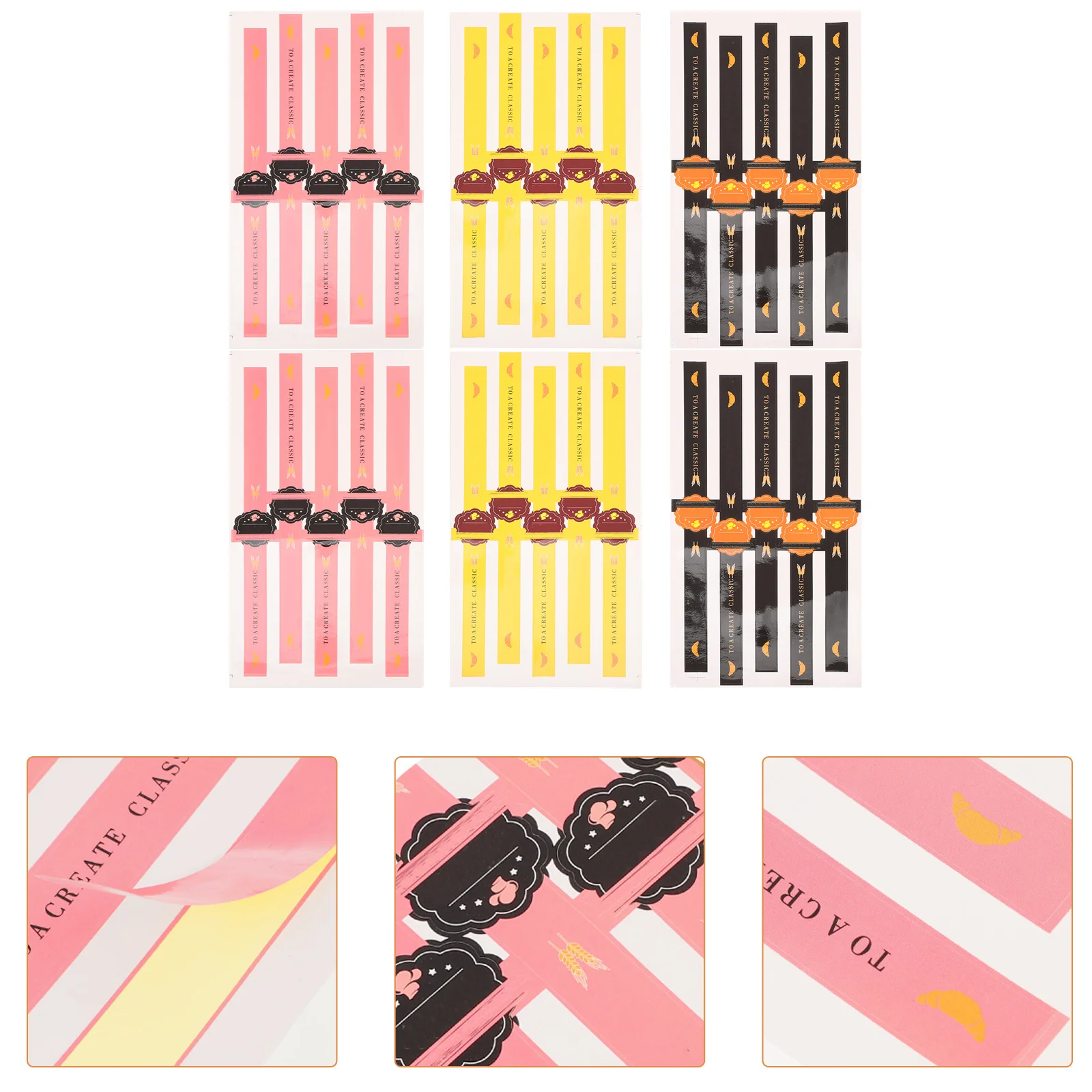 

50Pcs Gift Seal Sticker Self-Adhesive Package Sealing Stickers Pink Black for Baking Wrapping Gift Box Label Decals