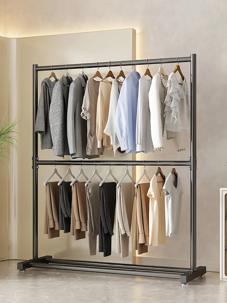 

Simple Indoor Bedroom Stand-up Single Rod Clothes Drng Ra Easy-to-Use Indoor Dormi Portable Clothes Hat Ra Holder
