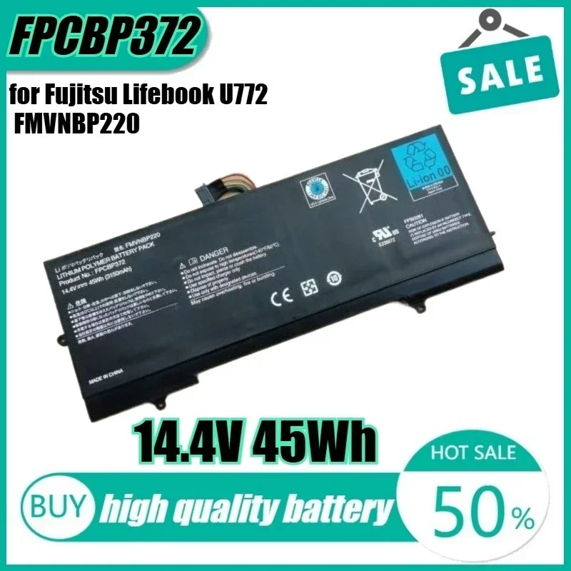 

14.4V 45Wh FPCBP372 Laptop Battery for Fujitsu Lifebook U772 FMVNBP220 FPB0281