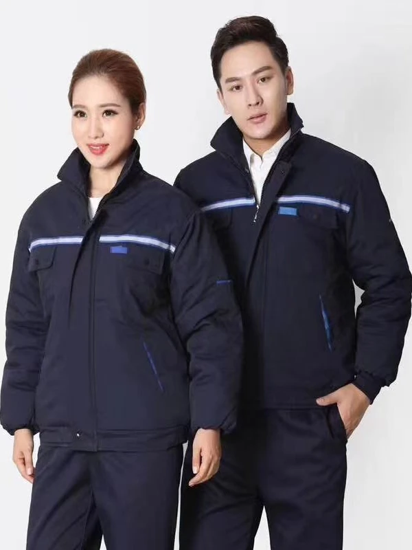

Thiened Cotton Workwear Jaet for Men Winter Construction Reflective Anti-Cold Auto Repair Engineering Building Coat