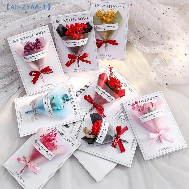 【ZYAA-1】Ewige Blumen Valentinstagskarte Thanksgiving Muttertagskarte Handgemachte Karte Kreatives Geburtstagsgeschenk Segenswunschkarte