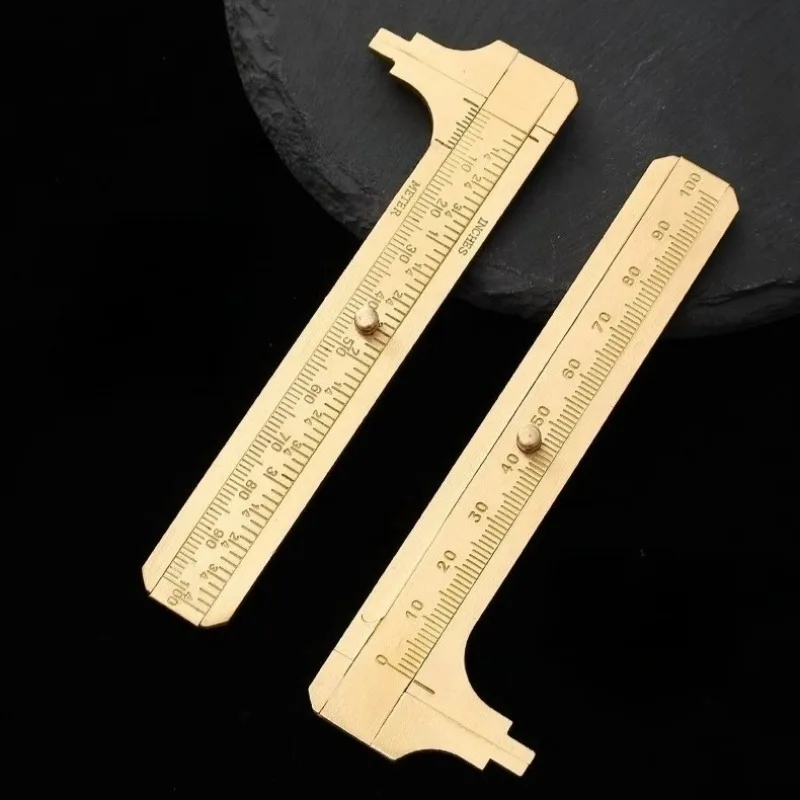 High Precision Pure Copper Vernier Caliper for Measuring Mini Cultural Walnut Copper Caliper Tin Welding Jewelry Caliper Ruler
