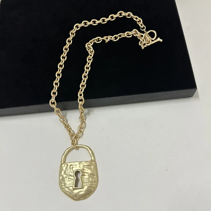 جديد وصول سبائك معدنية مفتاح القفل قلادة قلادة للنساء مجوهرات هدايا حفلة عيد ميلاد سترة إكسسوارات عقد #5