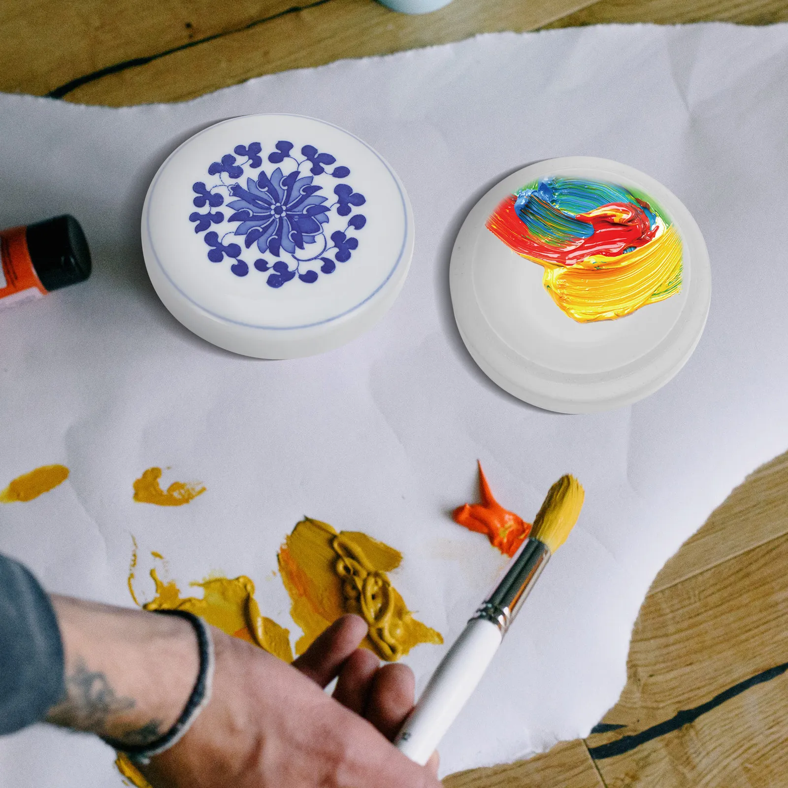 juego-de-paletas-de-ceramica-premium-para-pintura-acuarela-gouache-y-acrilico-bandeja-de-mezcla-de-colores-de-5-capas-diseno-portatil-herramienta-para-estudiantes-de-arte