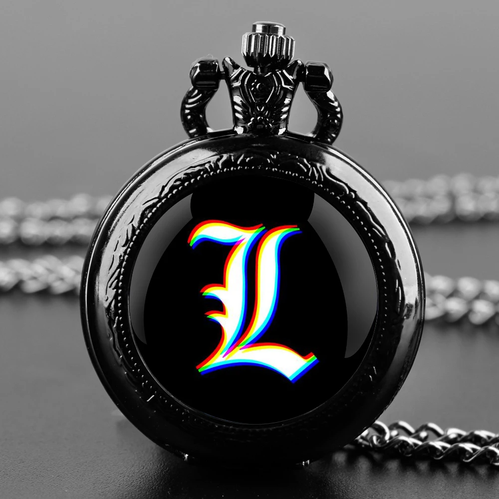 Creative Death Note Design Pendant Quartz Pocket Watch Souvenir Chain Pocket Watch Arabic Numerals With Personality Gift