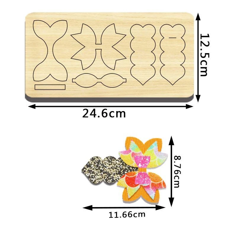 Diy Knife Mold Bow Wooden Cutting Dies Non-woven Leather Cutting Hair Clips Suitable For Common Big Shot And Sizzix Machines