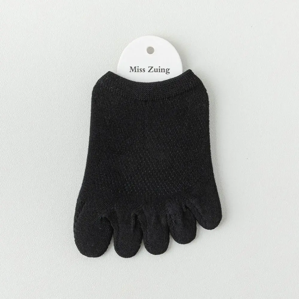 Summer Invisible Cotton Solid Color Elasticity Women Socks Foot Care Mesh Half Insoles Five Finger Socks Toe Separator Socks