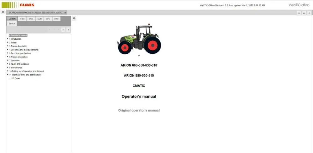 Claas WebTIC -  Technical Information Centre  Update To [2022] Multi Languages+USB HDD