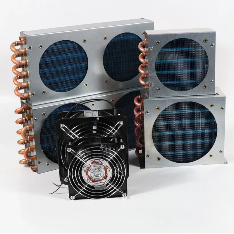 

For Small shell condenser radiator refrigerator freezer air-cooled water-cooled aluminum fin and copper tube heat exchanger