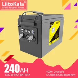 LiitoKala DC-12V 200Ah/240Ah LiFePO4 Battery Lithium Power Battery For 12.8V RV Campers Golf Cart Off-Road Off-grid Solar Wind