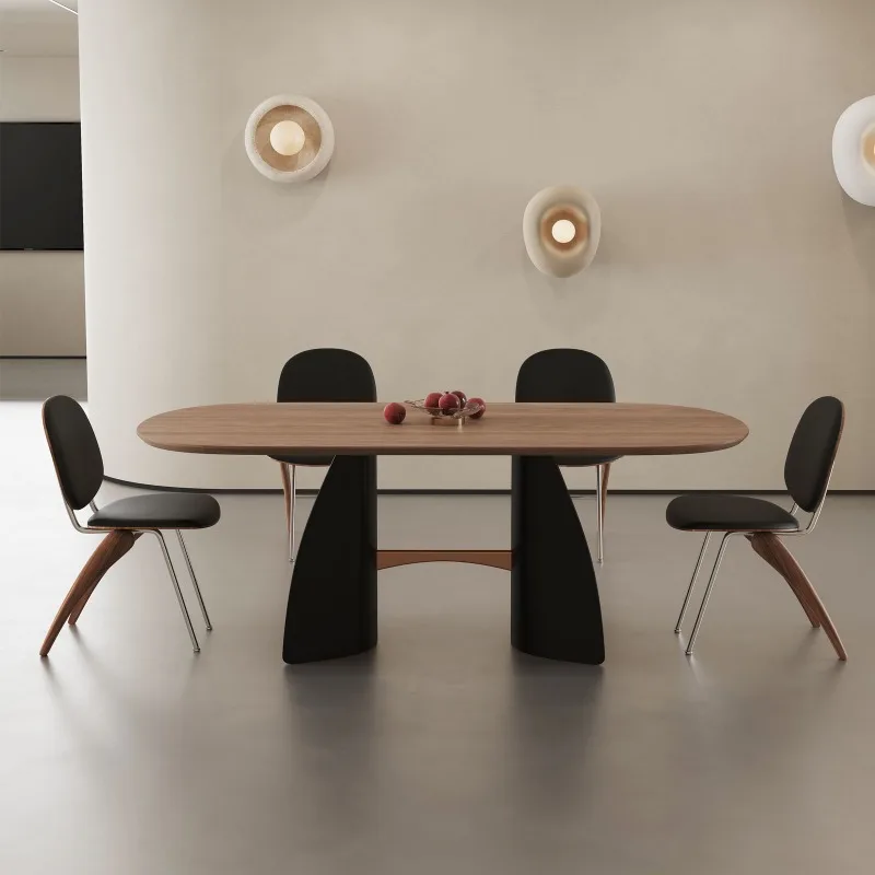 Medieval solid wood dining table Italian minimalist retro style