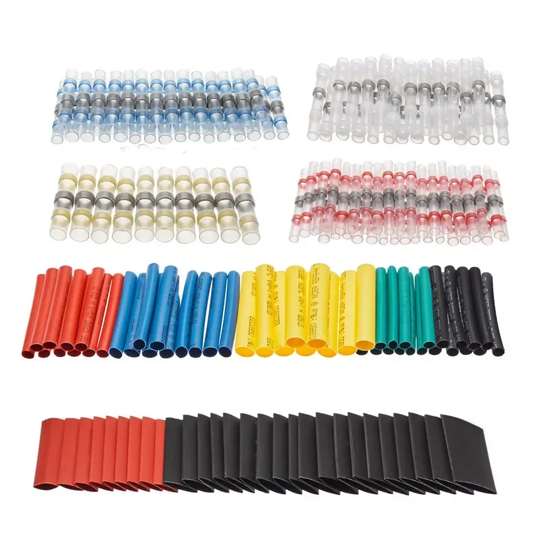 150PCS Waterproof Heat Shrink Connectors Solder Seal Sleeve Electrical Wire Connectors Shrinkable Tube Fast Butt Connectors