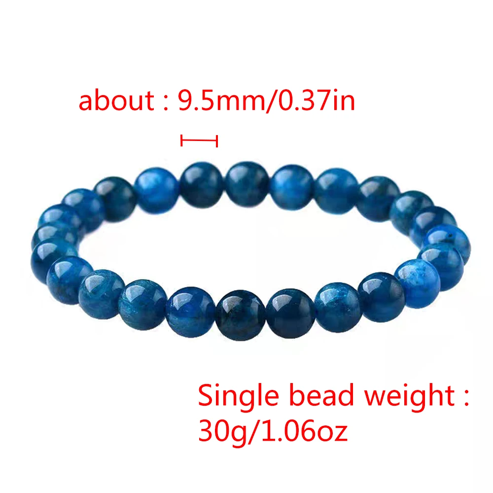 Apatite Beaded Bracelets Handmade Reiki Healing Meditation Fashion Couple Jewelry Elastic Rope Polish Natural Mineral Bangles