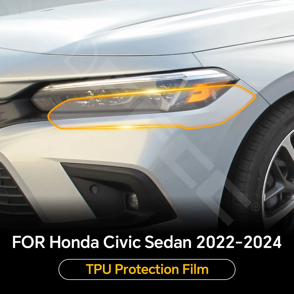 

Headlight Rearview Anti-scratch TPU Paint Protection Film For Honda Civic Sedan 2022-2024 Resistant Clear PPF Car Accessories