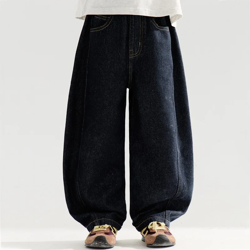 4-14 Jahre Jungen-Jeans UNITIM Herbst Kinder Jungen Trendige Denim-Hose Lose Elastische Taille Junge Teenager Jungen Gerade Hose Junior-Hose – Detail 6
