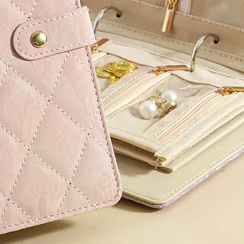 

Изысканный органайзер для украшений из искусственной кожи, прозрачный бархатный мешочек на молнии, дорожный футляр, подарок-сюрприз для женщин, 1 шт.