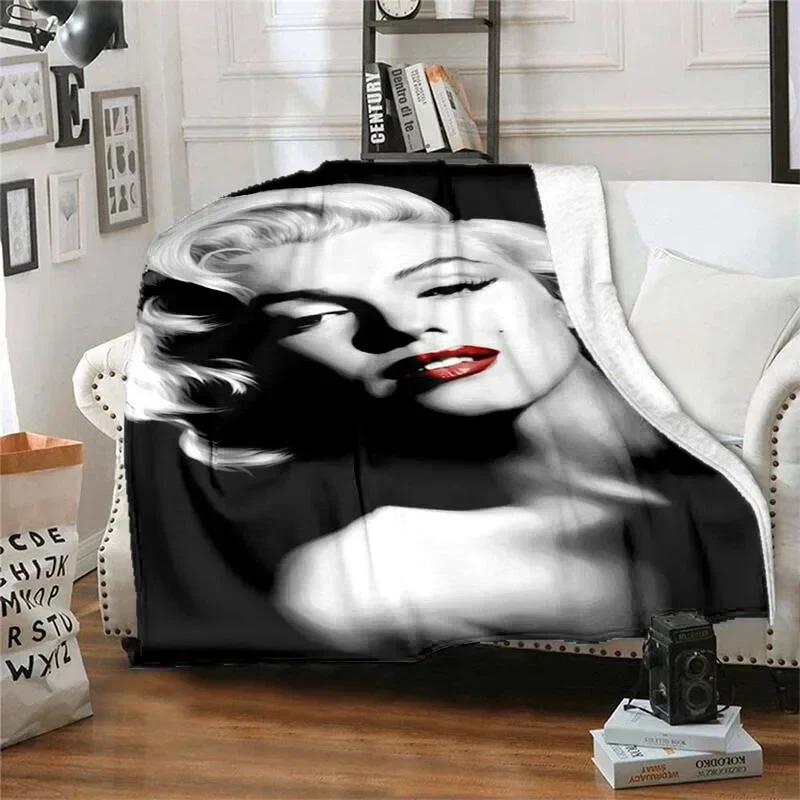 Marilyn Monroe Vintage Blanket Flannel Fashion Soft Blanket Super Warm Throw Blankets for Bed Bedroom Sofa Travel Picnic Blanket