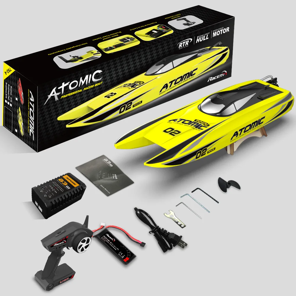 Volantex 792-4 RTR 70cm ATOMIC RC Boat 2.4G Brushless 60km/h High Speed Remote Control Boat Model Toys for Adults Boys Kids