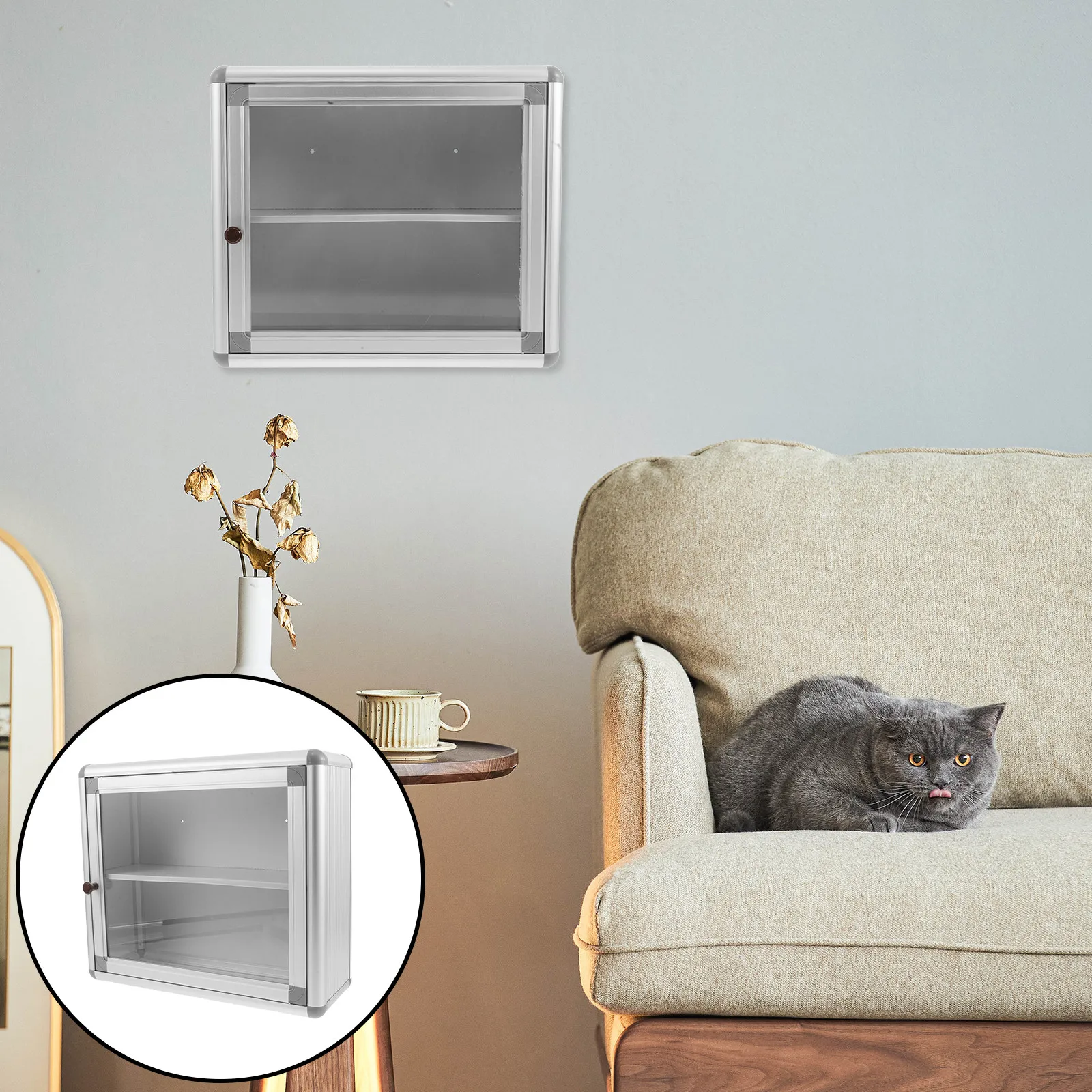 Office Storage Cabinet - Wall Mount Medicine Box Rectangular Metal