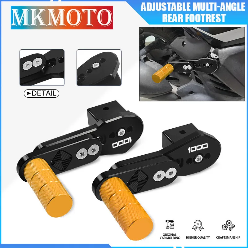 

Motorcycle Retractable Rear Passengers Footrests Adjustable Multi-angle Footpegs For Z1000 Z1000R Z1000SX NINJA1000SX VERSYS1000