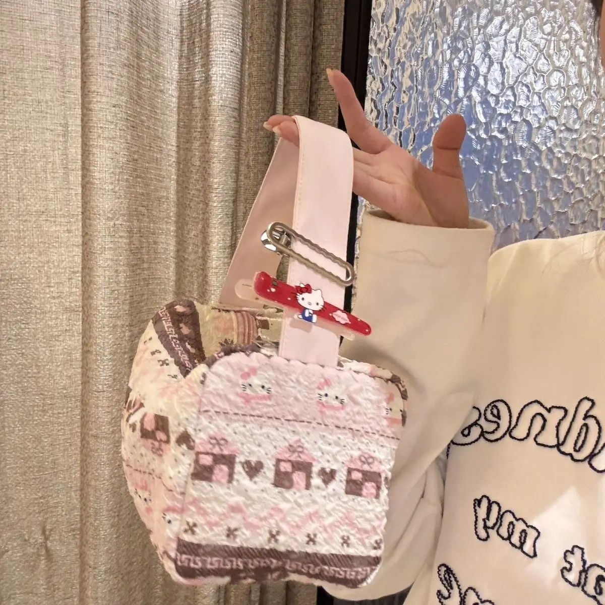 

Fashion Cute Japanese Pink Kitten Canvas Large Capacity Handbag Pencil Case Kawaii Cosmetics Storage Bag Women's Bags Purses