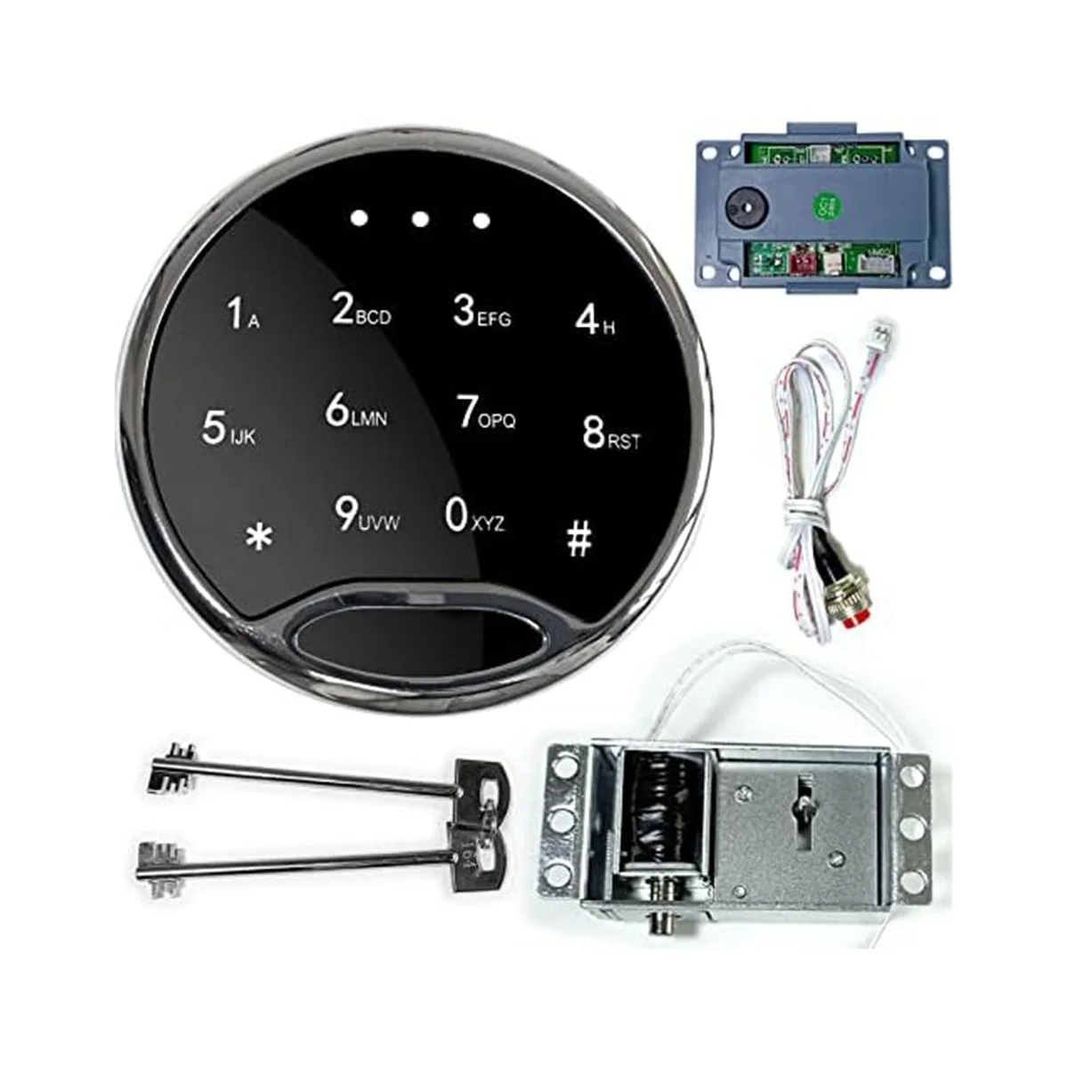 

Safe Lock Replacement Electronic Safe Lock Safe Lock Kit Touch Pad/Keypad with Solenoid Lock 2 Override Keys