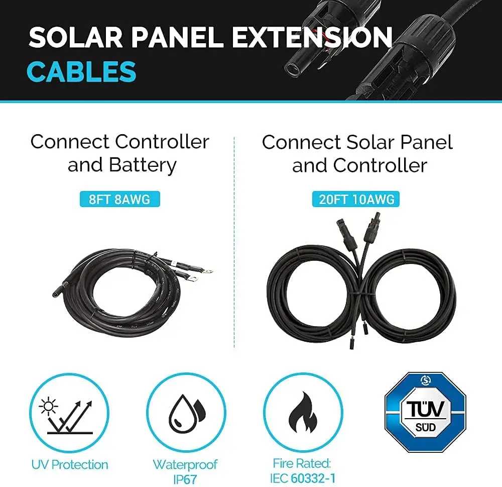 Imagem -05 - Renogy Painel Solar Monocristalino Starter Kit 30a Pwm Controlador de Carga 100w 12 Volts 200 Watts Pcs