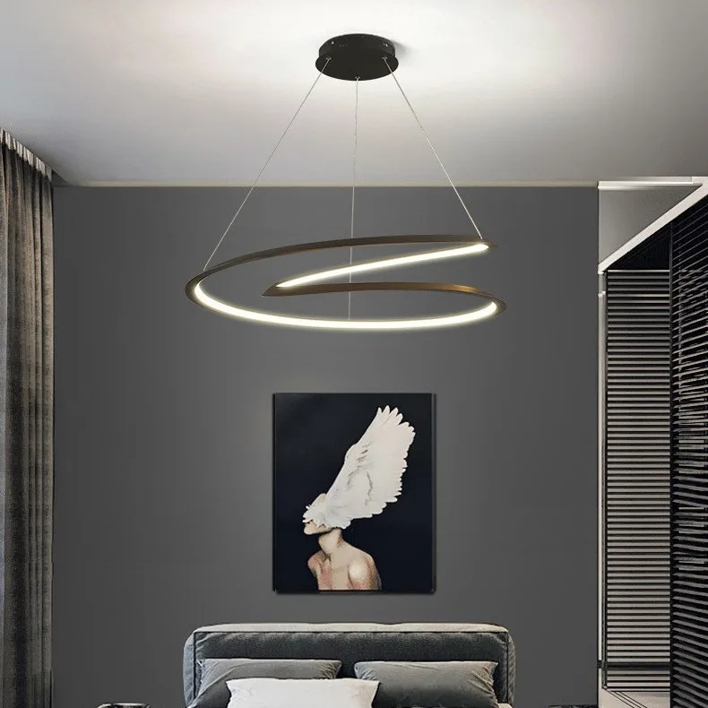 

Nordic LED Pendant Lamp, Luxury Circular Chandelier for Living Room, Dining Room, Creative Elegant Decor