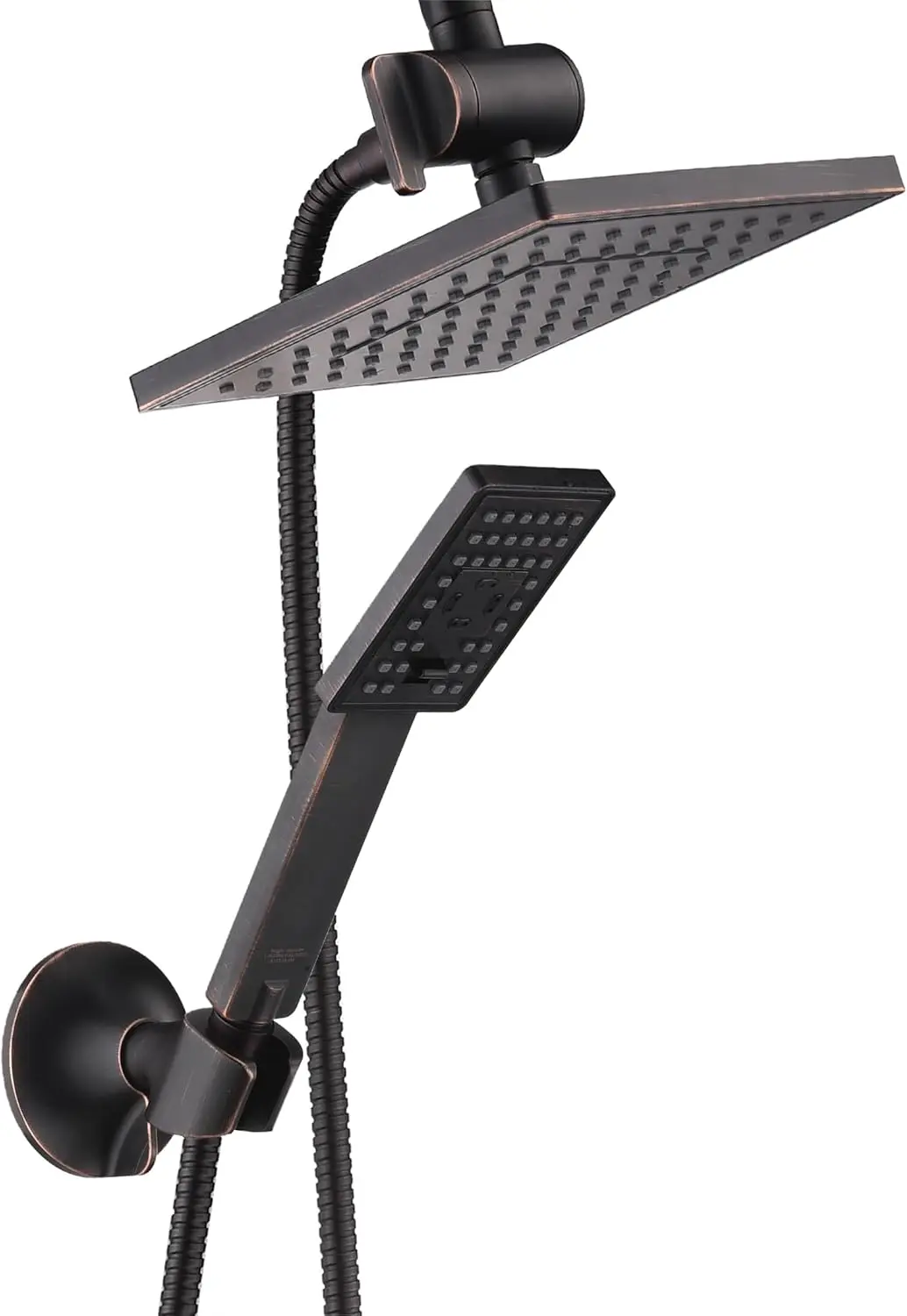 

8-Inch Dual Shower Head Set with Rain and Handheld Spray, Adjustable Modes, Easy No-Drill Installation