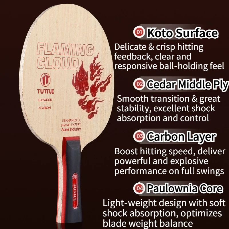 TUTTLE Flaming Cloud 7Ply Tabl - Badminton Background avis et prix