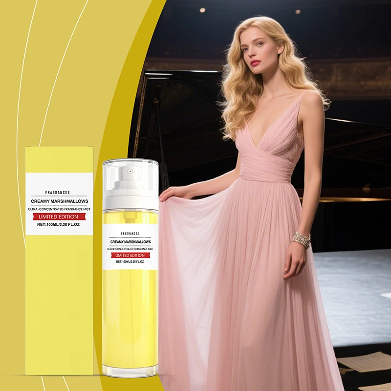 Creamy Marshmallow Perfume Mist,Sweet Warm Gourmet Scent,Ultra-Concentrated Raspberry,Caramel/Vanilla Women Fragrance Spray