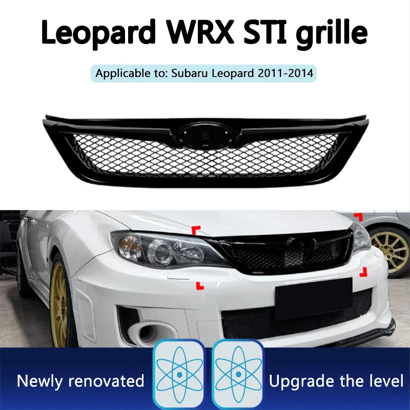 1Pcs Gloss Black ABS Front Grille For Subaru Impreza WRX STI 2011-2014 Car Accessories Decoration Mod 