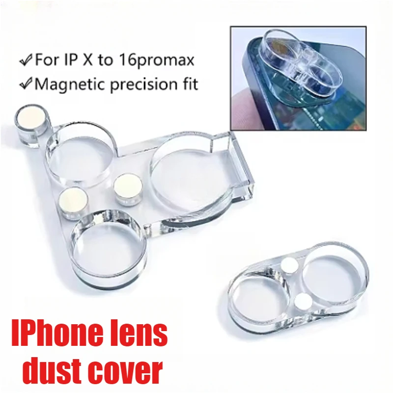 2Pcs/Set Camera Lens Cover Magnetic Protector for IPhone 16/15/14/13 Rear Camera Protection During Soldering Repair Shield Cover