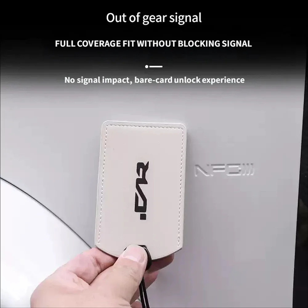For Chery iCAR V23  Leather Key Cover Protector Case NFC Card Smart Key Shell Modification Anti Drop Wear Resistant Key Sleeve