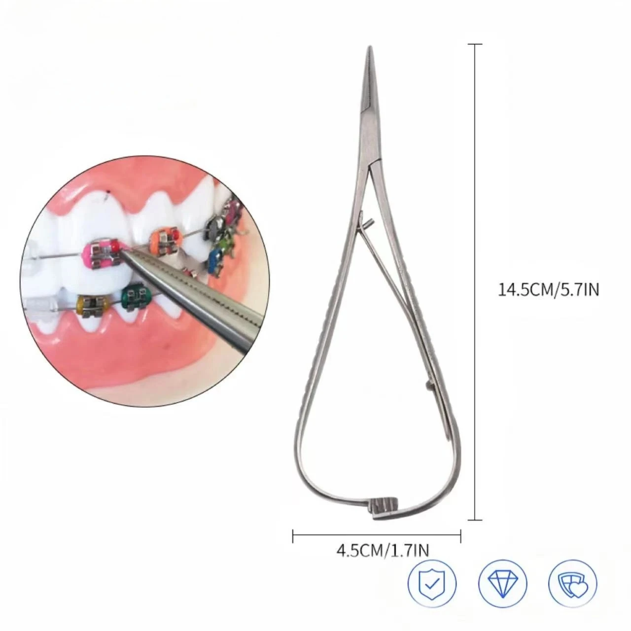 1pc 14cm Dental Needle Holder Surgical Instruments Dental Orthodontic Needle Holder Tip TC Premium Dental Tools Clamps