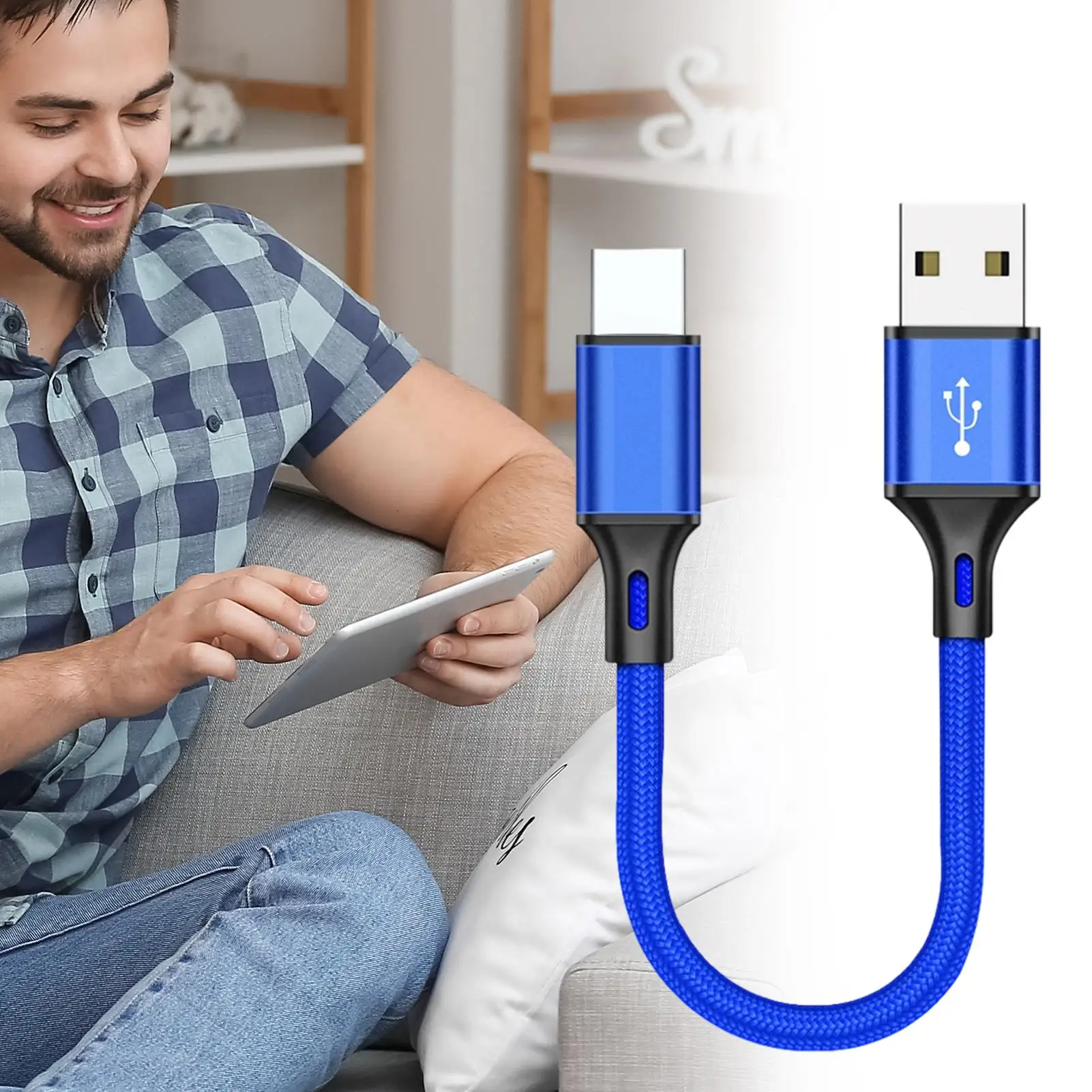 25 cm tragbares ultrakurzes USB-Schnellladekabel für Power Bank MP3 MP4 KameraiPhoneXiaomiOneplus Telefon Typ C MicroCord
