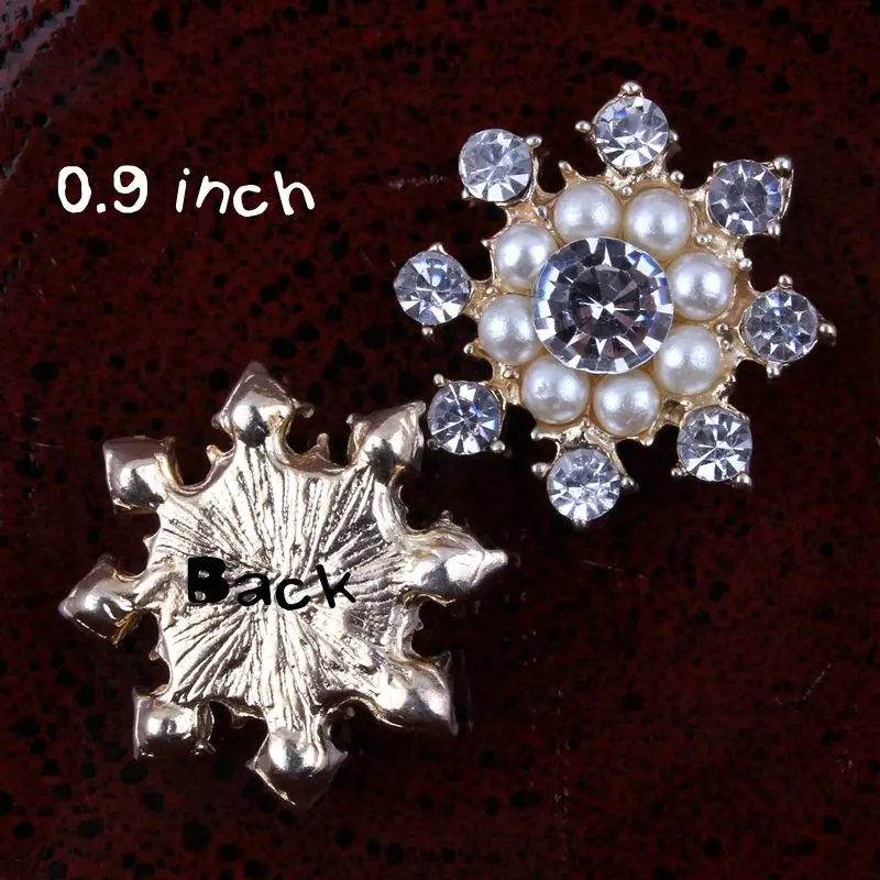 10 Mini boutons de perles octogonales en métal, 23MM, 2 couleurs, pour couronne de mariage, strass scintillants, couvre-chef/broches pour enfants