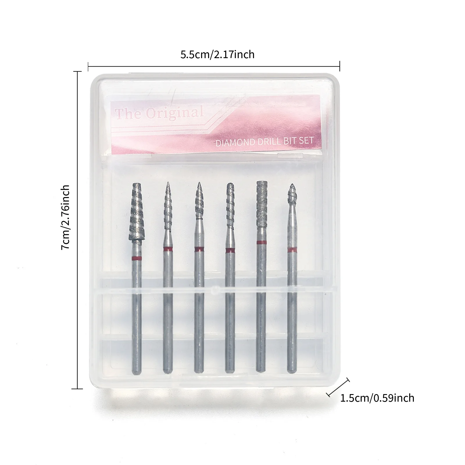 6개 다이아몬드 네일 드릴 비트 세트 전문가용 매니큐어 각질 제거 도구 준비 키트 고품질