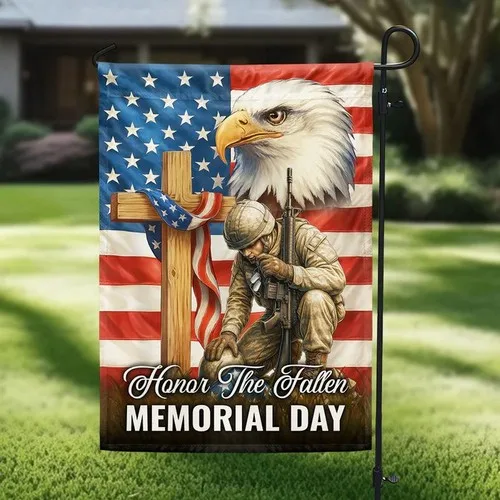 Memorial Day Honor The Fallen Kneeling American Soldier Flag Graden Flag XXH LLP LLX uui